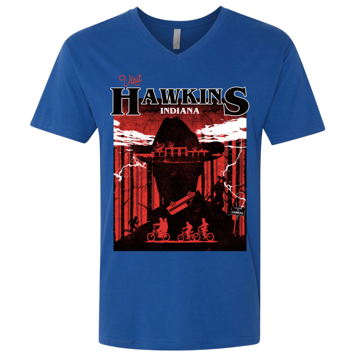 T-Shirts Royal / X-Small Visit Hawkins Men's Premium V-Neck