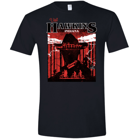 T-Shirts Black / X-Small Visit Hawkins Men's Semi-Fitted Softstyle