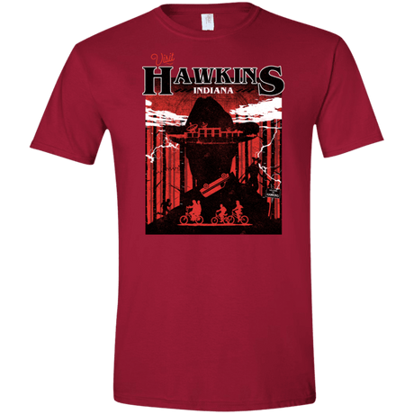 T-Shirts Cardinal Red / S Visit Hawkins Men's Semi-Fitted Softstyle