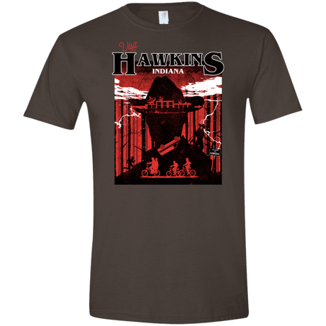 T-Shirts Dark Chocolate / S Visit Hawkins Men's Semi-Fitted Softstyle