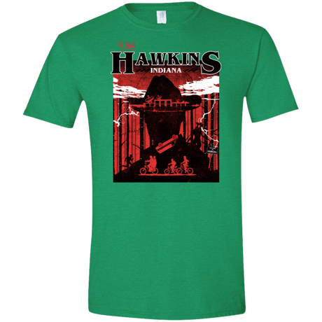 T-Shirts Heather Irish Green / S Visit Hawkins Men's Semi-Fitted Softstyle