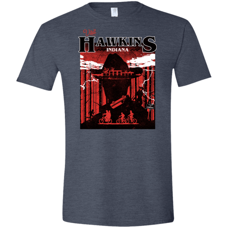 T-Shirts Heather Navy / S Visit Hawkins Men's Semi-Fitted Softstyle