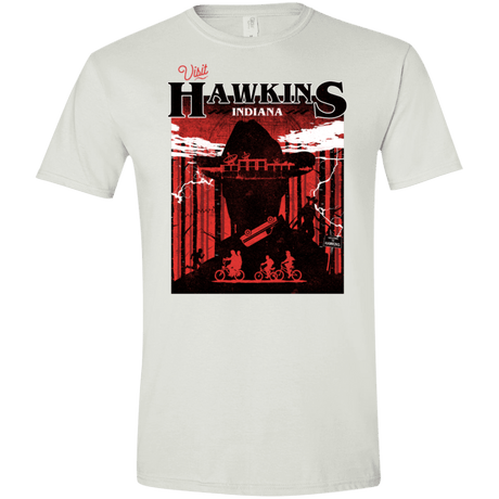 T-Shirts White / X-Small Visit Hawkins Men's Semi-Fitted Softstyle
