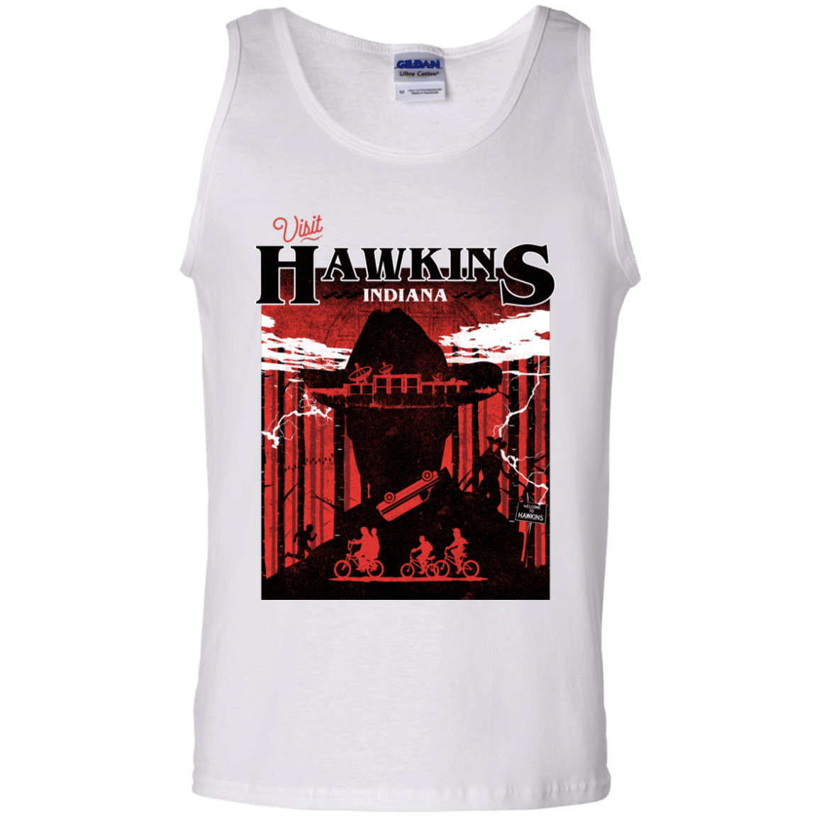 T-Shirts White / S Visit Hawkins Men's Tank Top