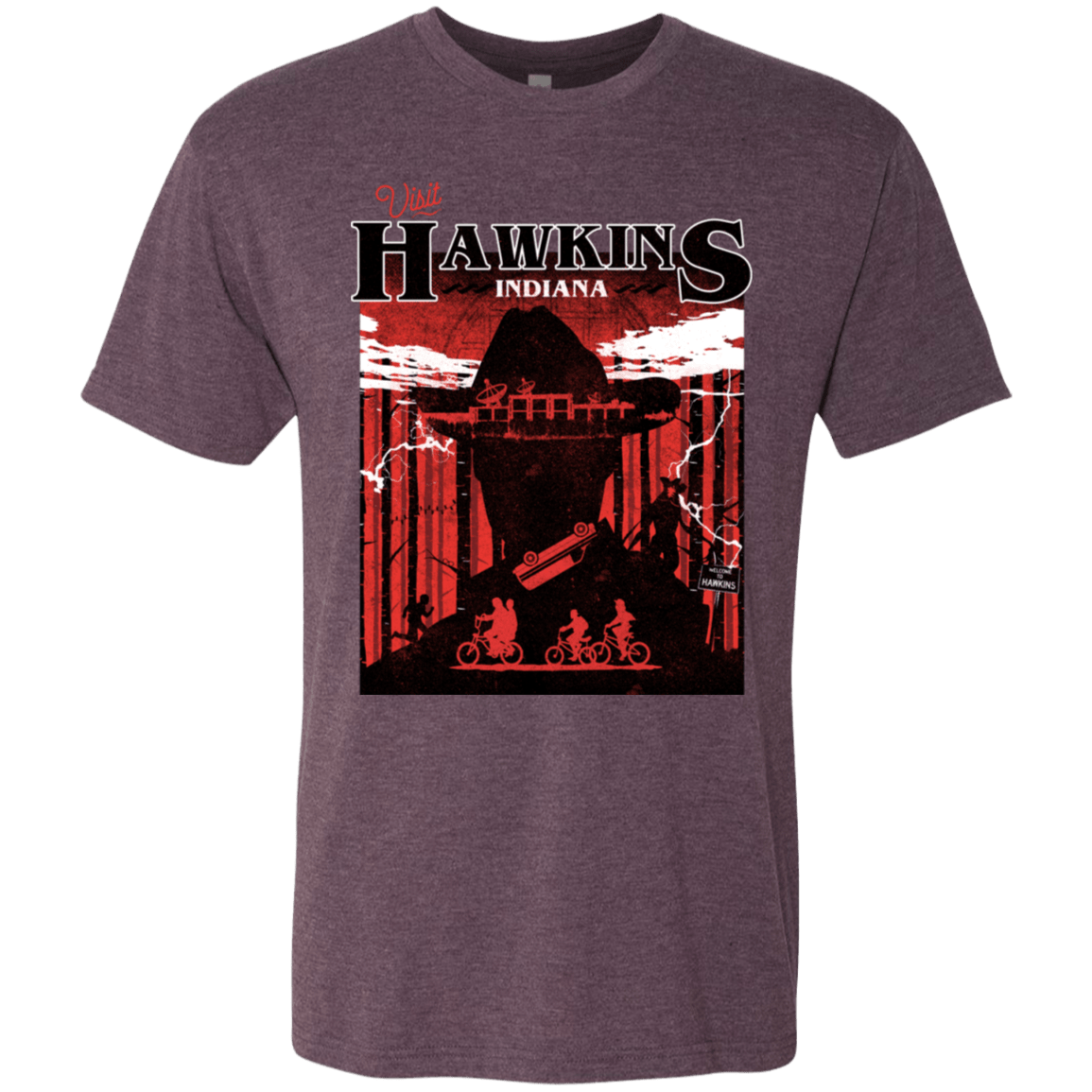 T-Shirts Vintage Purple / S Visit Hawkins Men's Triblend T-Shirt