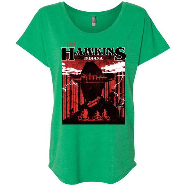 T-Shirts Envy / X-Small Visit Hawkins Triblend Dolman Sleeve