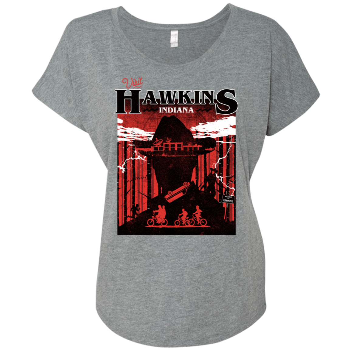 T-Shirts Premium Heather / X-Small Visit Hawkins Triblend Dolman Sleeve