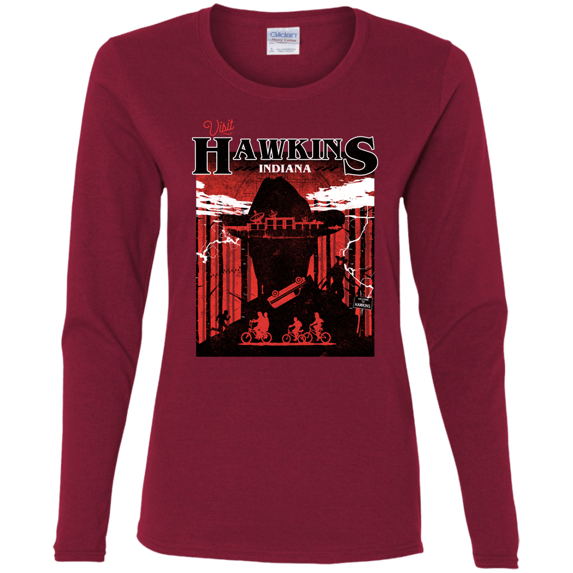 T-Shirts Cardinal / S Visit Hawkins Women's Long Sleeve T-Shirt