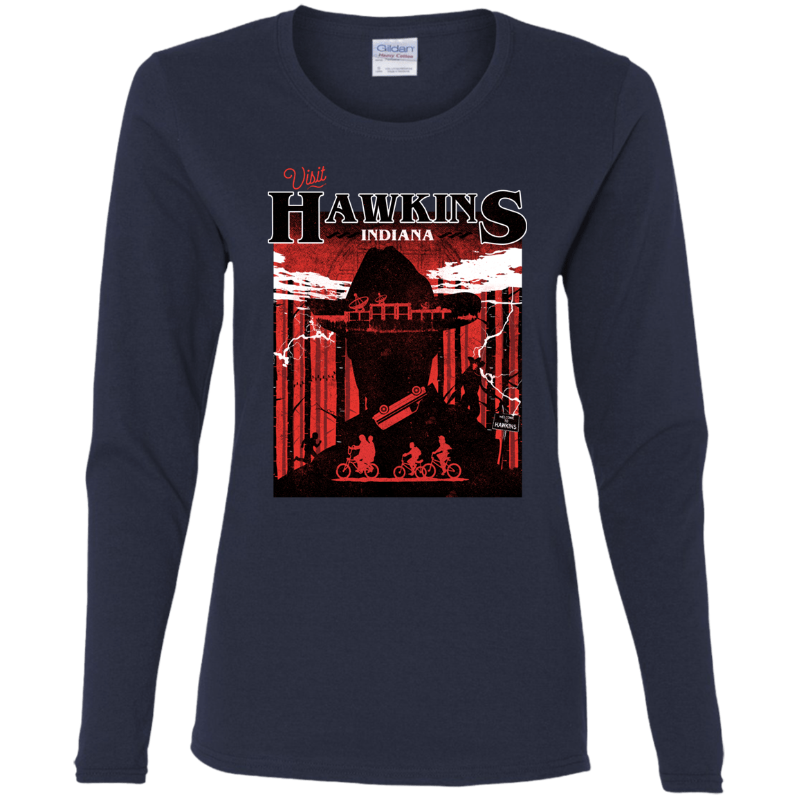 T-Shirts Navy / S Visit Hawkins Women's Long Sleeve T-Shirt