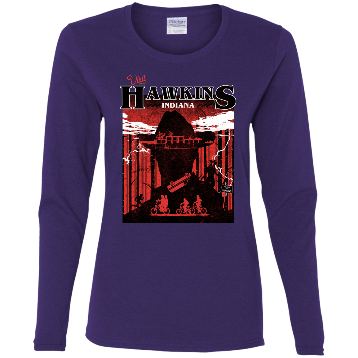 T-Shirts Purple / S Visit Hawkins Women's Long Sleeve T-Shirt