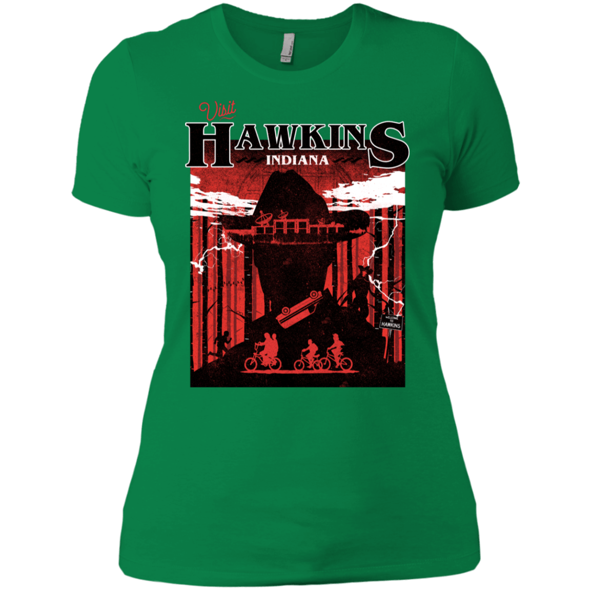 T-Shirts Kelly Green / X-Small Visit Hawkins Women's Premium T-Shirt