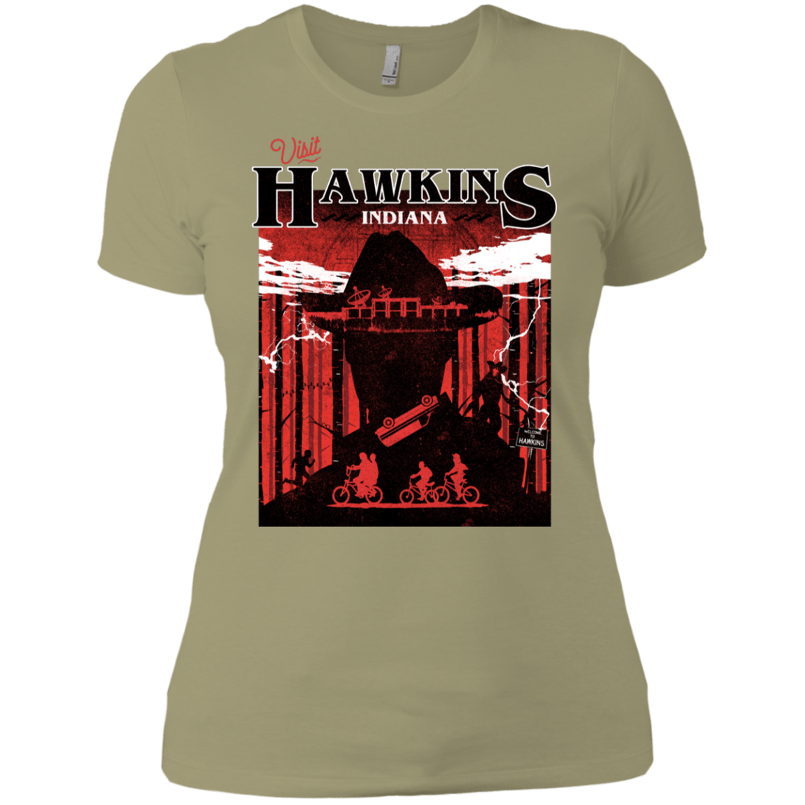 T-Shirts Light Olive / X-Small Visit Hawkins Women's Premium T-Shirt