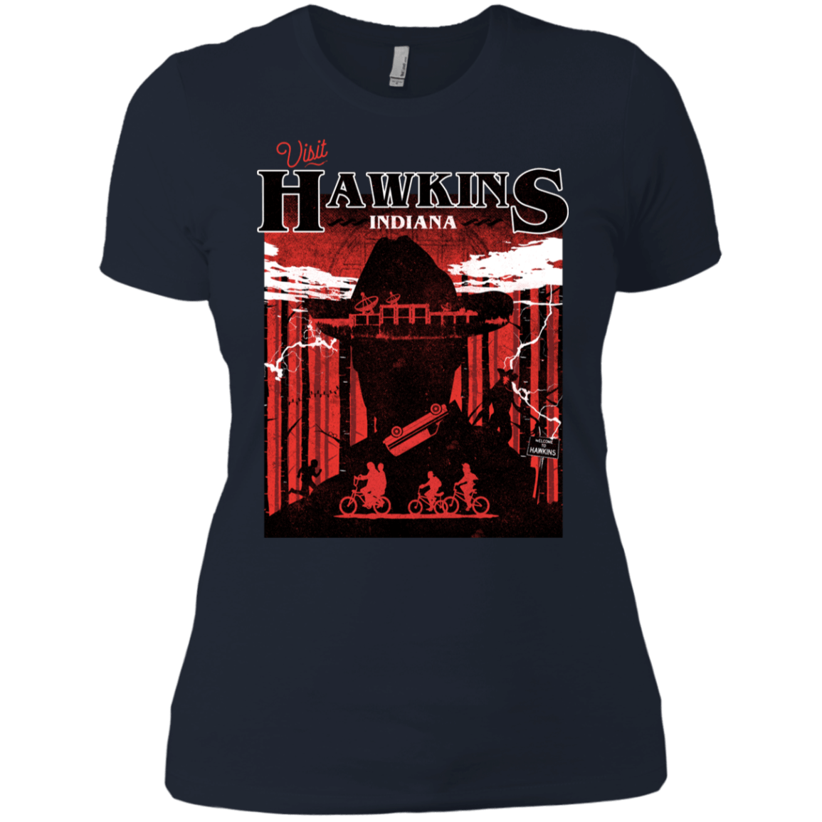 T-Shirts Midnight Navy / X-Small Visit Hawkins Women's Premium T-Shirt