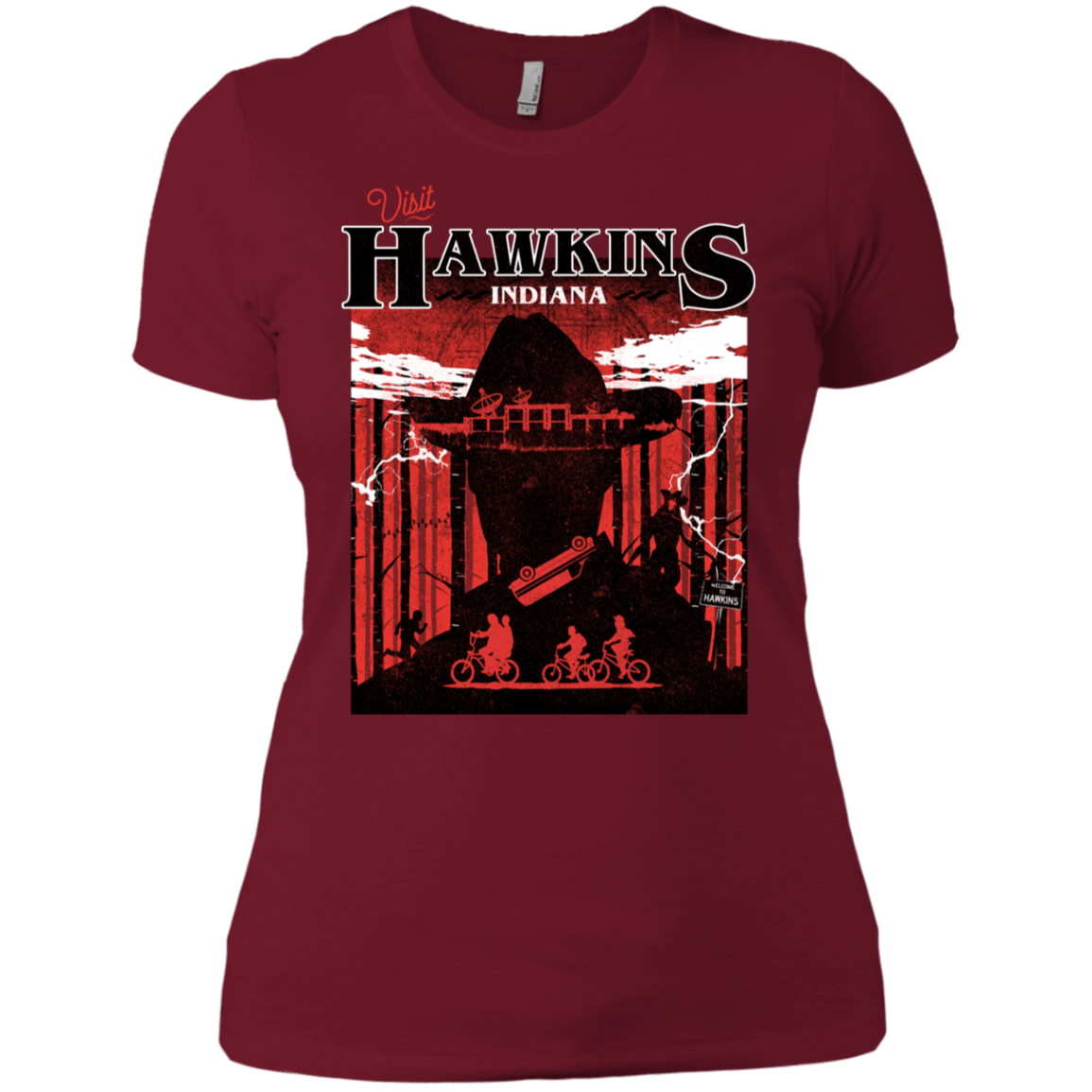 T-Shirts Scarlet / X-Small Visit Hawkins Women's Premium T-Shirt