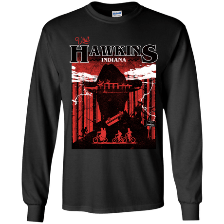 T-Shirts Black / YS Visit Hawkins Youth Long Sleeve T-Shirt