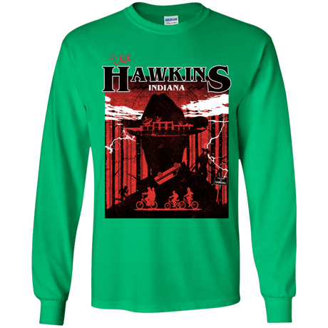 T-Shirts Irish Green / YS Visit Hawkins Youth Long Sleeve T-Shirt