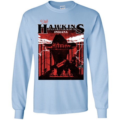 T-Shirts Light Blue / YS Visit Hawkins Youth Long Sleeve T-Shirt