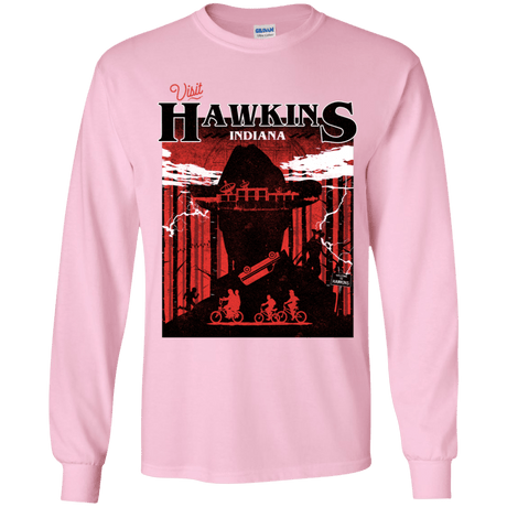 T-Shirts Light Pink / YS Visit Hawkins Youth Long Sleeve T-Shirt