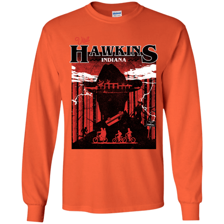 T-Shirts Orange / YS Visit Hawkins Youth Long Sleeve T-Shirt