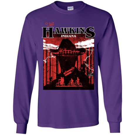 T-Shirts Purple / YS Visit Hawkins Youth Long Sleeve T-Shirt