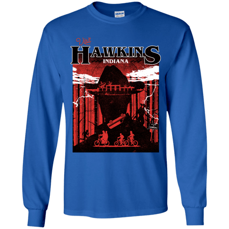 T-Shirts Royal / YS Visit Hawkins Youth Long Sleeve T-Shirt