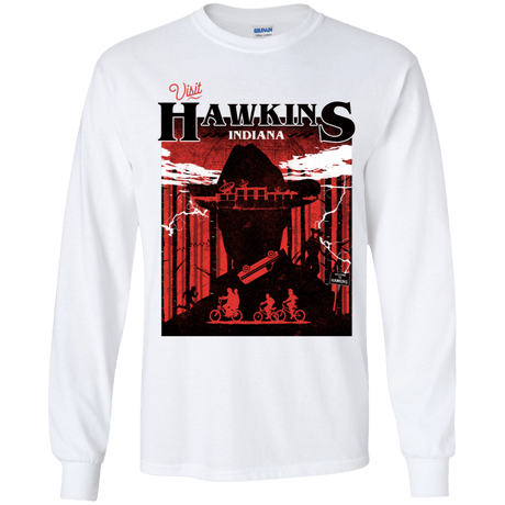 T-Shirts White / YS Visit Hawkins Youth Long Sleeve T-Shirt
