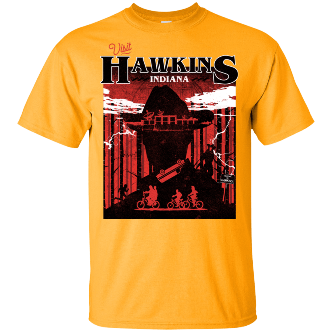 T-Shirts Gold / YXS Visit Hawkins Youth T-Shirt