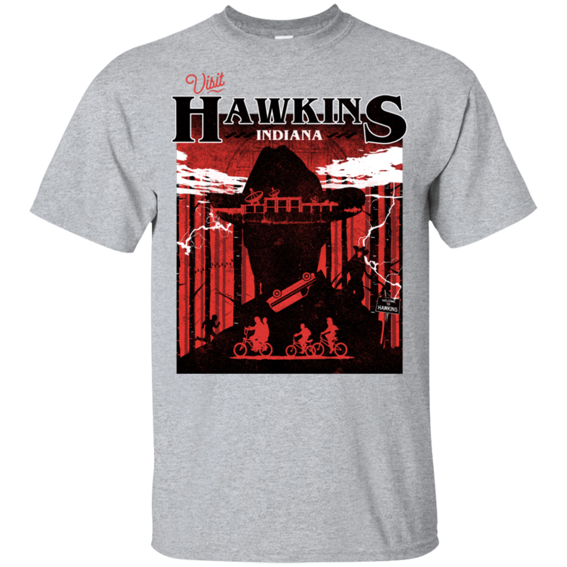 T-Shirts Sport Grey / YXS Visit Hawkins Youth T-Shirt