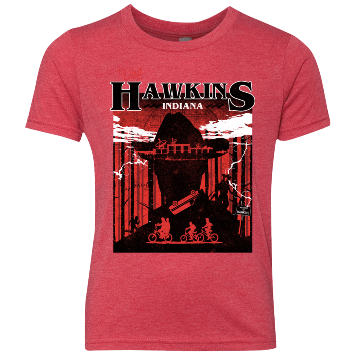 T-Shirts Vintage Red / YXS Visit Hawkins Youth Triblend T-Shirt