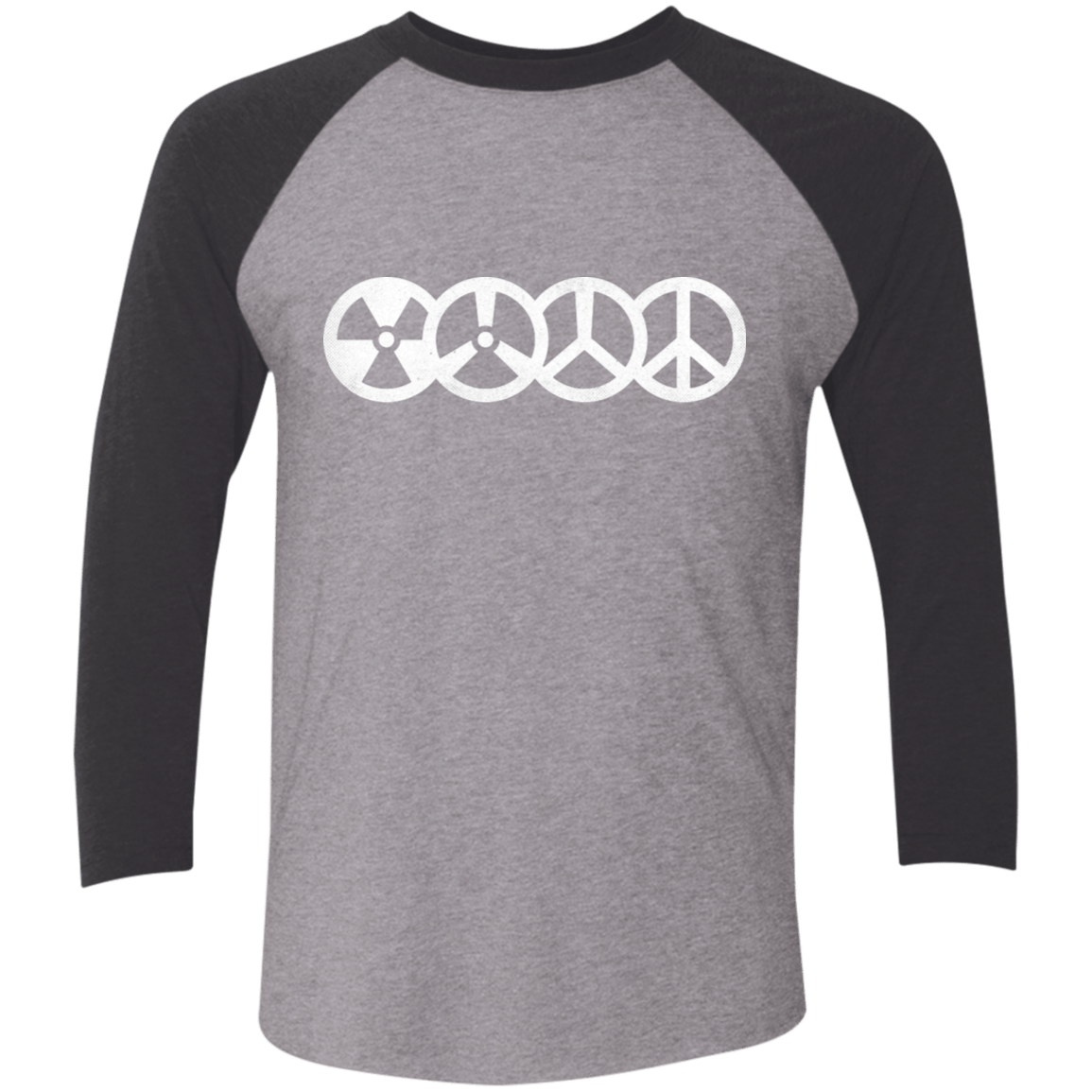 T-Shirts Premium Heather/Vintage Black / X-Small War and Peace Men's Triblend 3/4 Sleeve