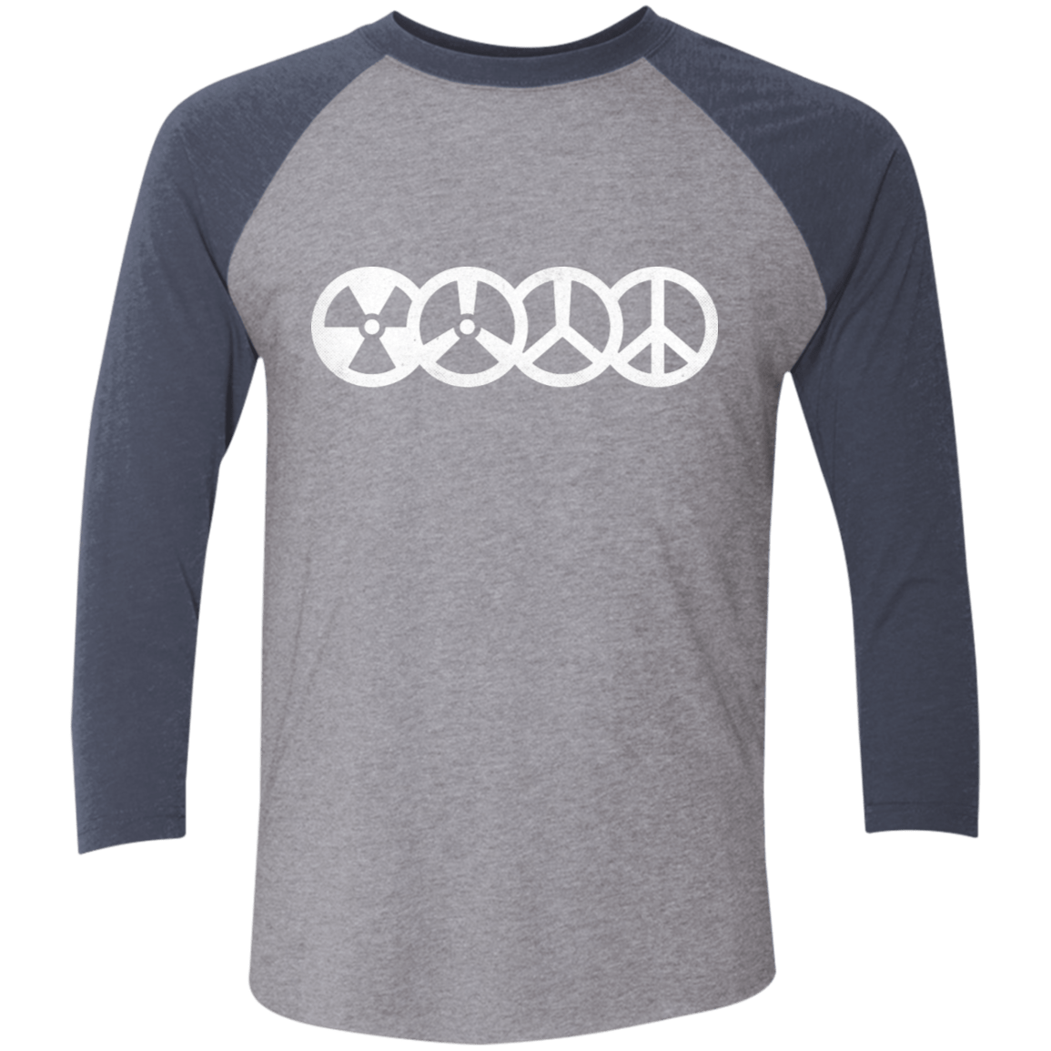 T-Shirts Premium Heather/Vintage Navy / X-Small War and Peace Men's Triblend 3/4 Sleeve