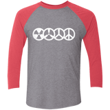 T-Shirts Premium Heather/Vintage Red / X-Small War and Peace Men's Triblend 3/4 Sleeve