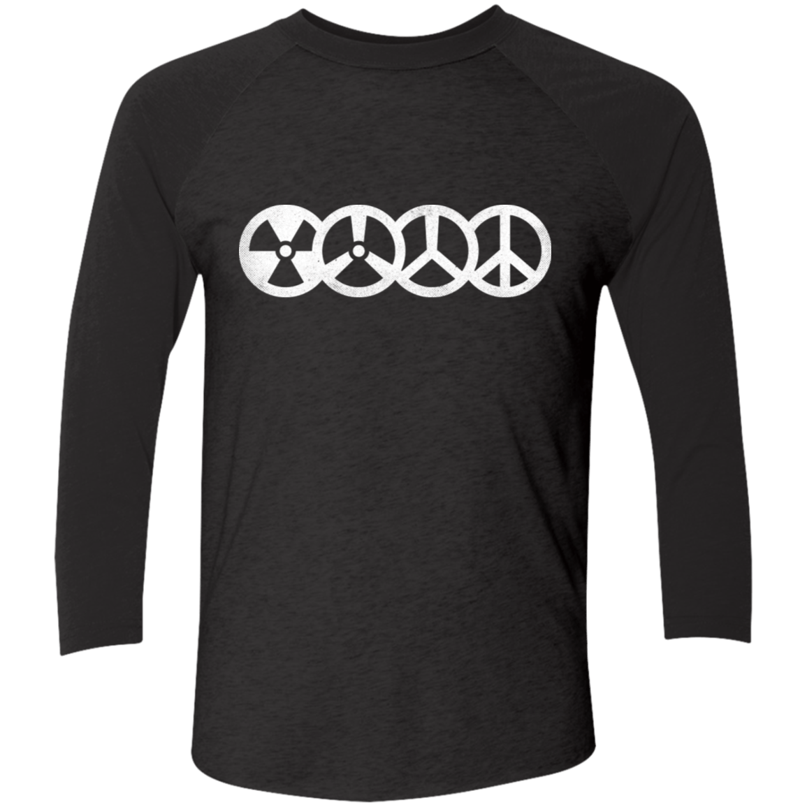T-Shirts Vintage Black/Vintage Black / X-Small War and Peace Men's Triblend 3/4 Sleeve