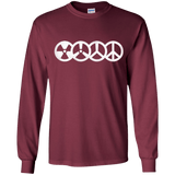 T-Shirts Maroon / YS War and Peace Youth Long Sleeve T-Shirt