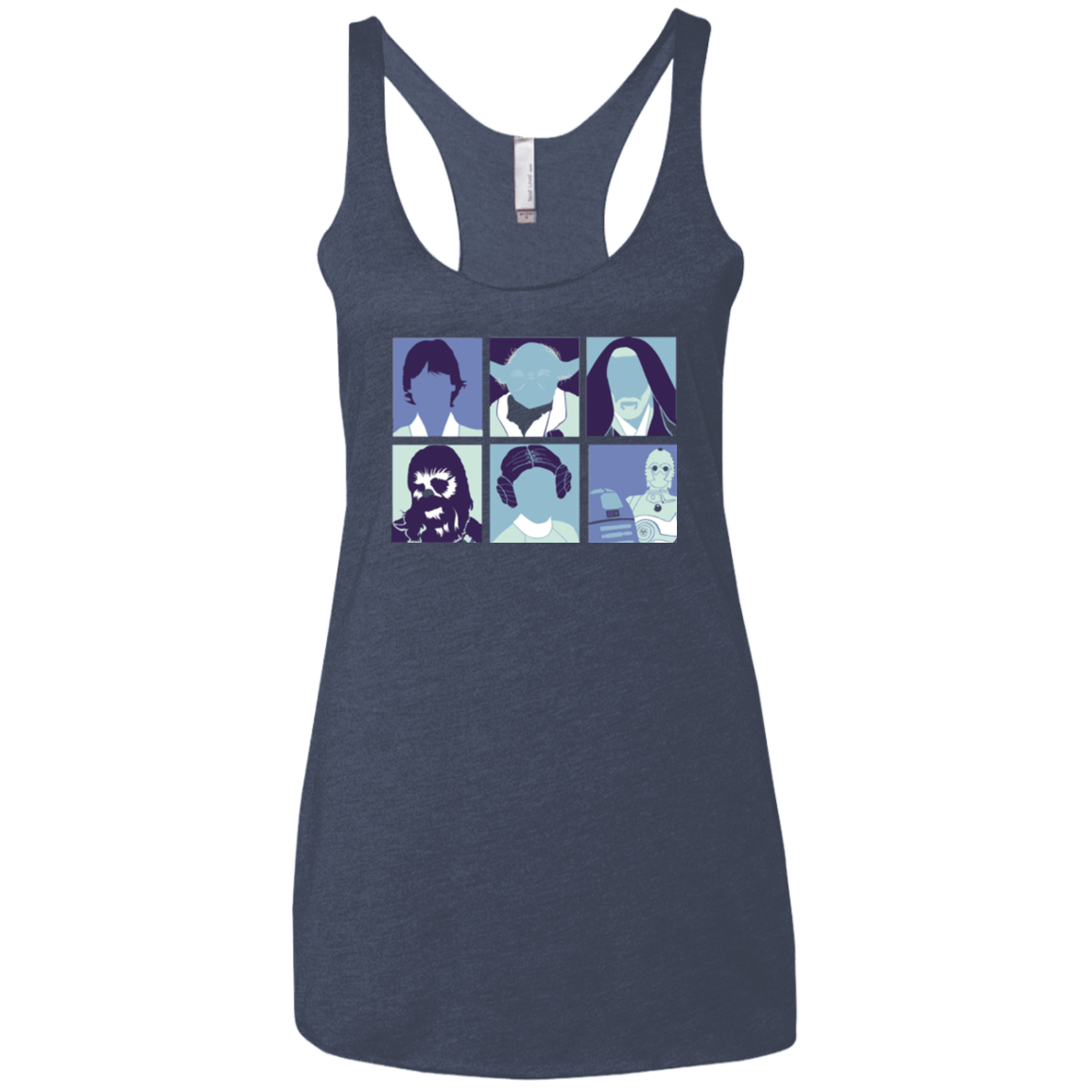 T-Shirts Vintage Navy / X-Small Wars pop Women's Triblend Racerback Tank