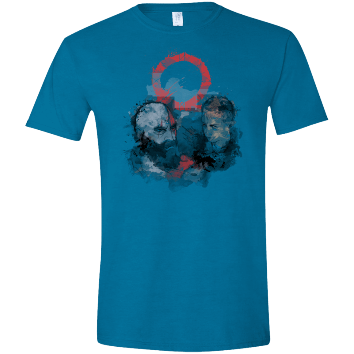 T-Shirts Antique Sapphire / S WARTER COLOR Men's Semi-Fitted Softstyle