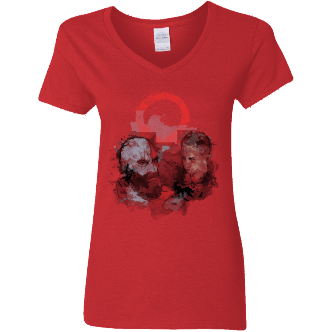 T-Shirts Red / S WARTER COLOR Women's V-Neck T-Shirt