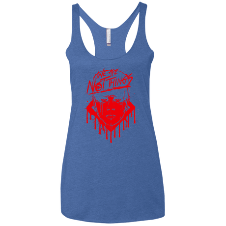 T-Shirts Vintage Royal / X-Small We Are Not Things Women's Triblend Racerback Tank