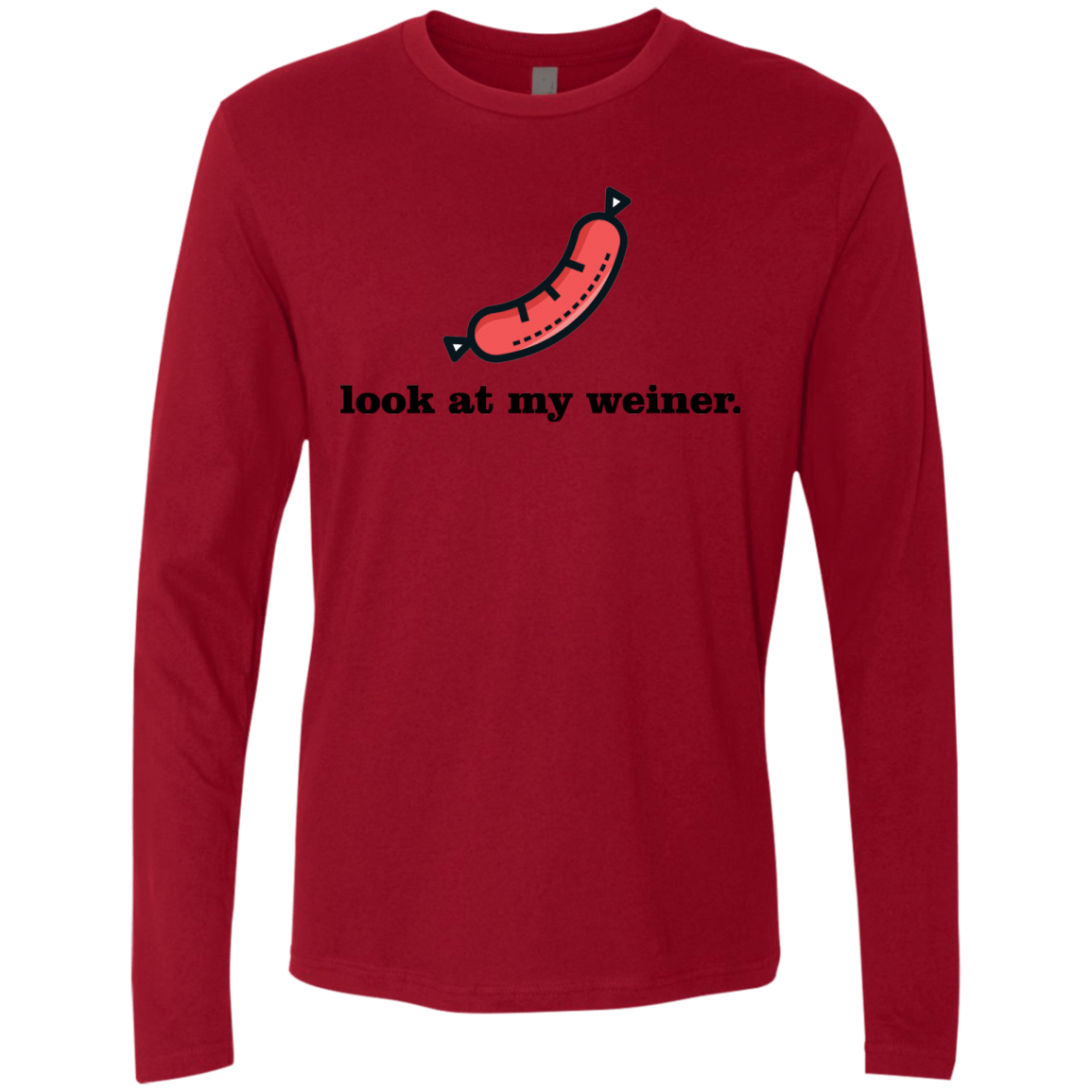 T-Shirts Cardinal / Small Weiner Men's Premium Long Sleeve