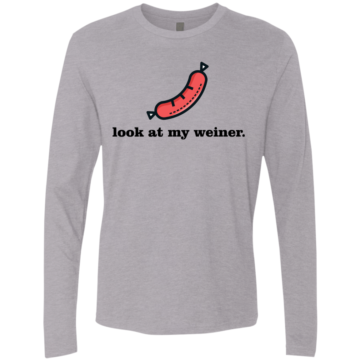 T-Shirts Heather Grey / Small Weiner Men's Premium Long Sleeve
