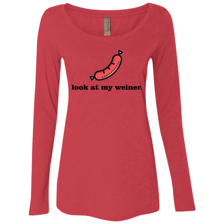 T-Shirts Vintage Red / Small Weiner Women's Triblend Long Sleeve Shirt