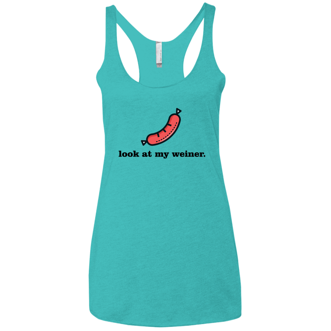T-Shirts Tahiti Blue / X-Small Weiner Women's Triblend Racerback Tank
