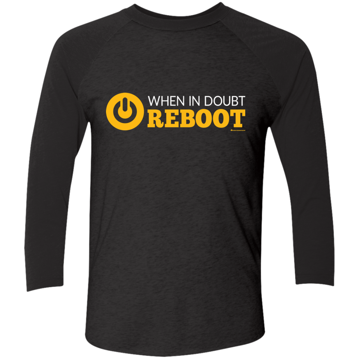 T-Shirts Vintage Black/Vintage Black / X-Small When In Doubt Reboot Men's Triblend 3/4 Sleeve