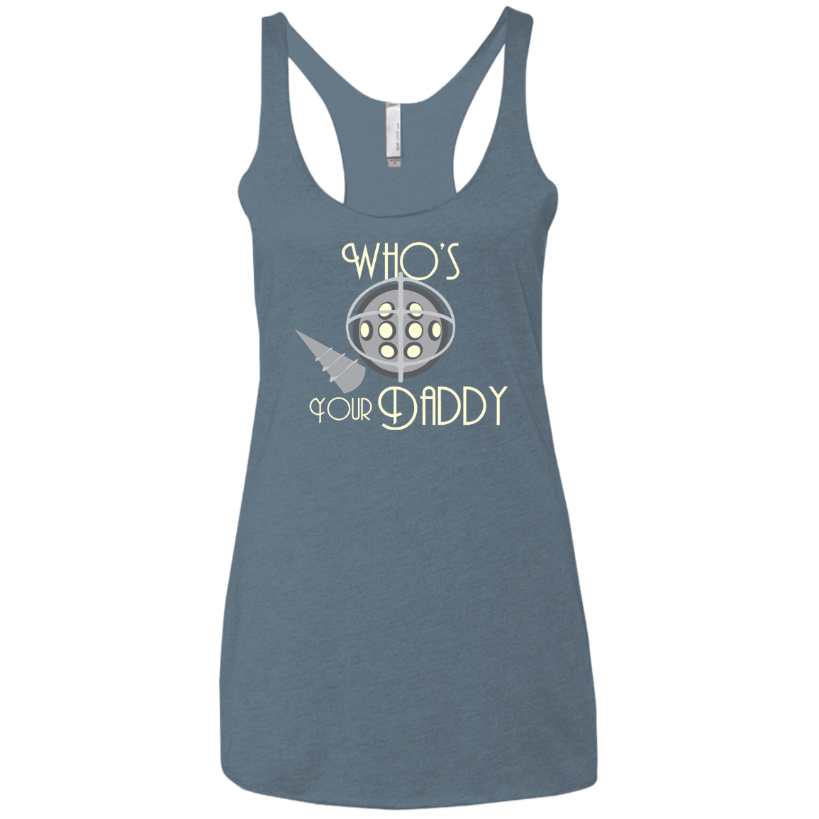 T-Shirts Indigo / X-Small Who's Your Daddy Women's Triblend Racerback Tank