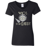 T-Shirts Black / S Who's Your Daddy Women's V-Neck T-Shirt