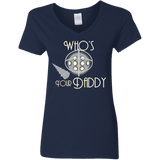 T-Shirts Navy / S Who's Your Daddy Women's V-Neck T-Shirt