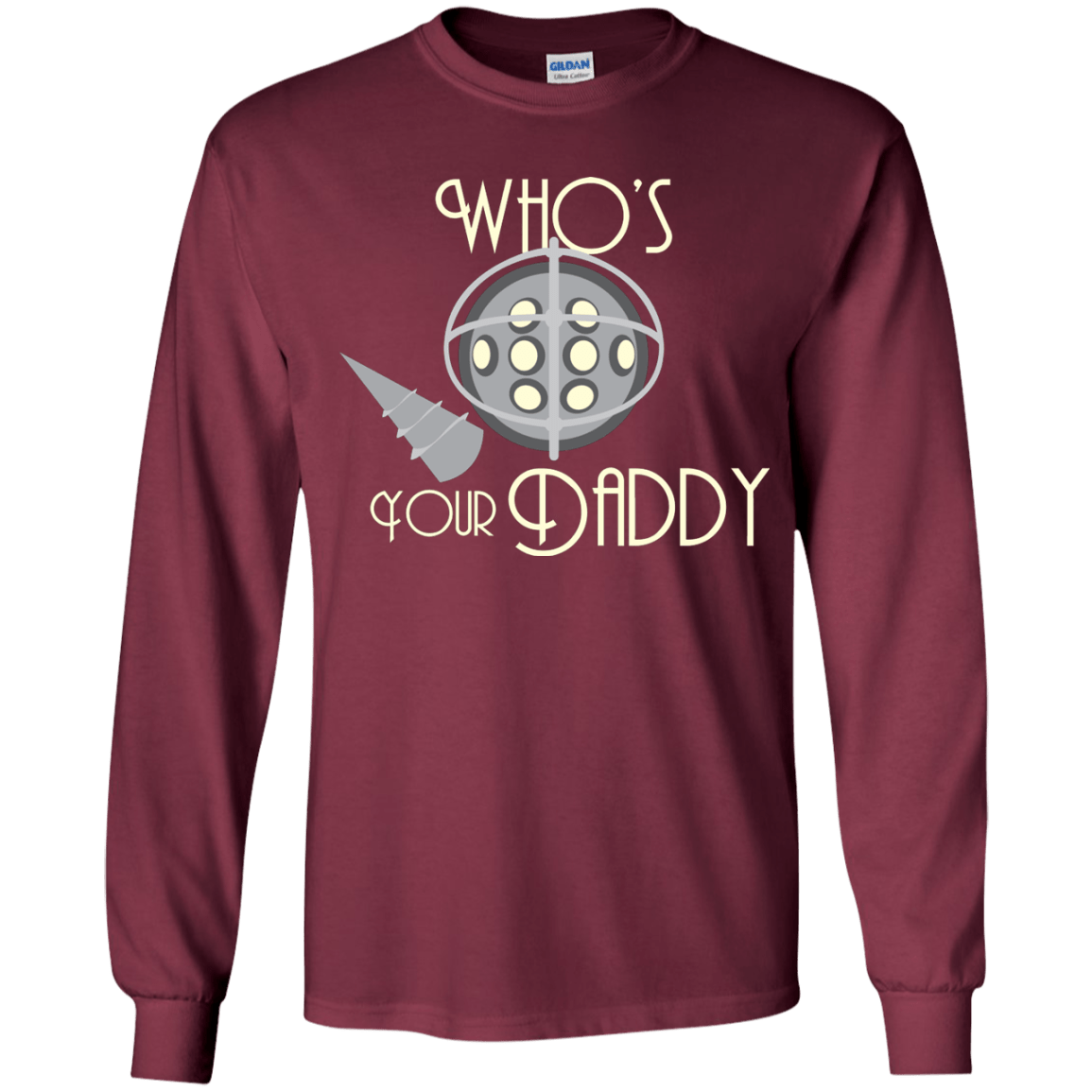 T-Shirts Maroon / YS Who's Your Daddy Youth Long Sleeve T-Shirt