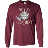T-Shirts Maroon / YS Who's Your Daddy Youth Long Sleeve T-Shirt