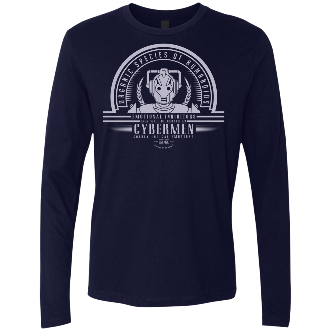 T-Shirts Midnight Navy / Small Who Villains Cybermen Men's Premium Long Sleeve