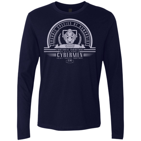 T-Shirts Midnight Navy / Small Who Villains Cybermen Men's Premium Long Sleeve